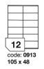 Samolep.etikety 105x48mm b�l� matn� 12 ks/ A4