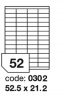 Samolep.etikety 52,5x21,2mm b�l� matn� 56ks/ A4