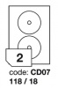 Samolep.etikety CD/ DVD 118x18mm b�l� matn� 2 ks/ A4