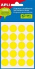 Samolep.etikety APLI kulat� �lut� pr�m�r 19mm pastelov� 100 ks/ A4