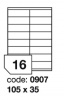 Samolep.etikety nepermanent 105x35mm b�l� matn� 16 ks/ A4
